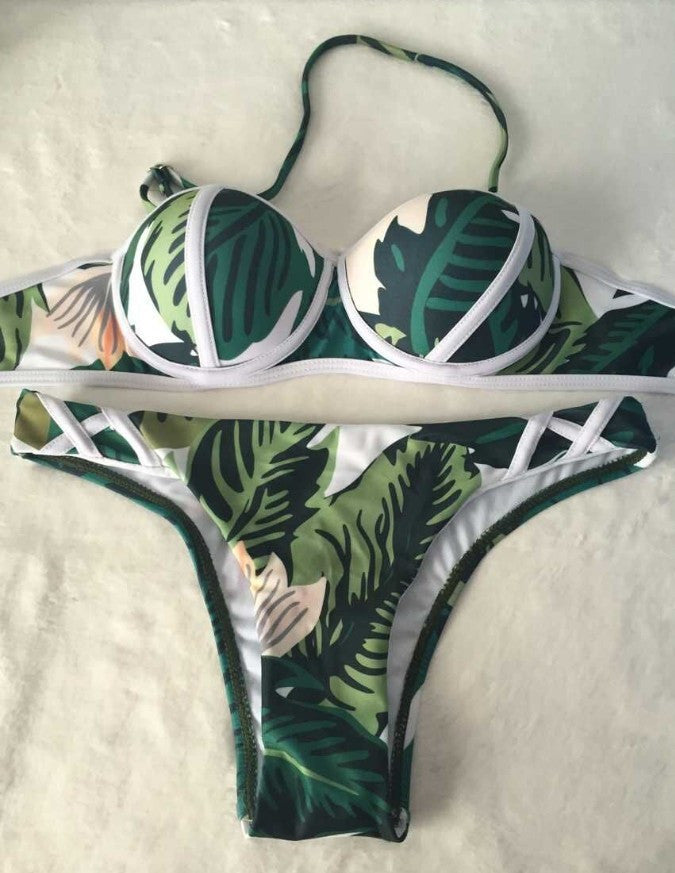 SEXY PRINTING SPLIT BIKINI SWIMSUIT
