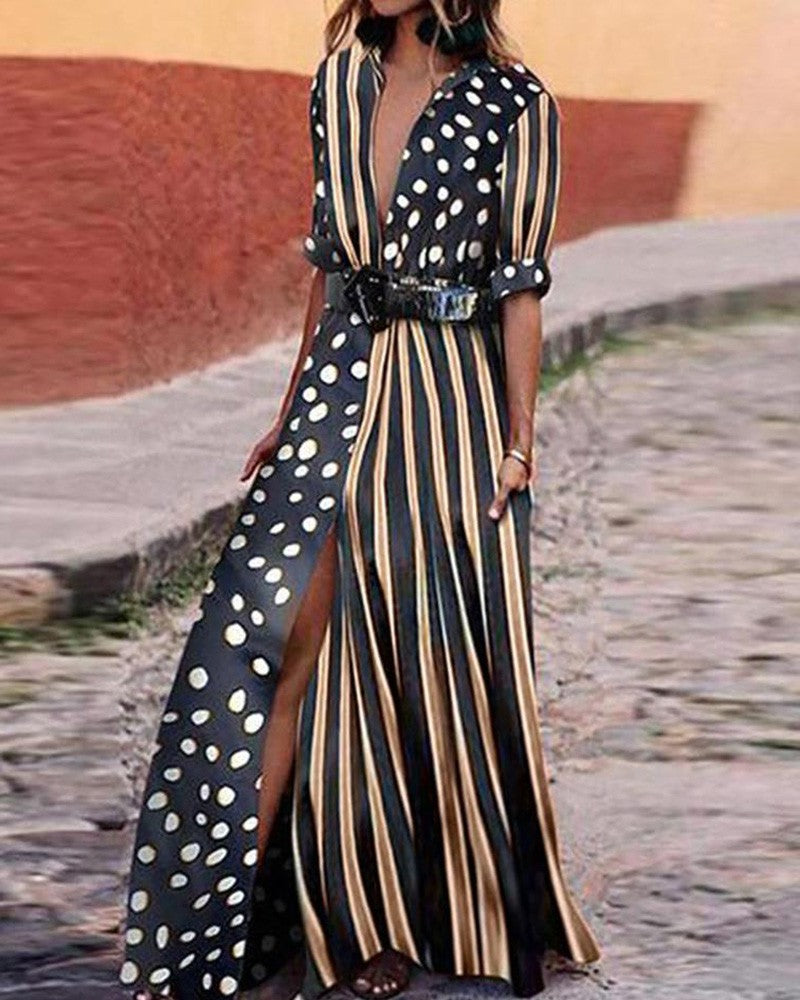 Striped Sexy Women'S Polka Dot Dress