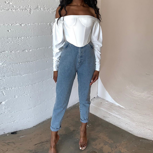 Fashion Sexy Off Shoulder Long Sleeve T-Shirt