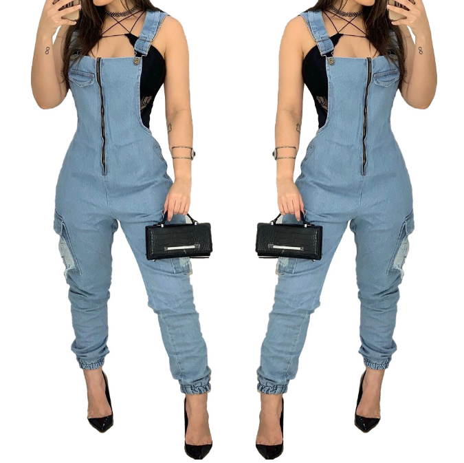 Slim Sexy Fashion Denim Women'S Jumpsuit