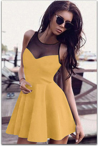 SEXY ROUND NECK SLEEVELESS DRESS