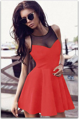 SEXY ROUND NECK SLEEVELESS DRESS