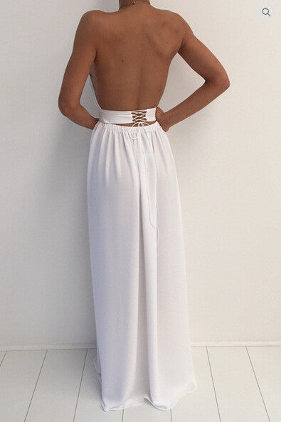 Fashion sleeveless backless dress