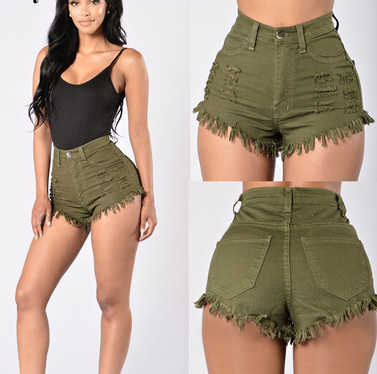 Fashion High Waist Denim Shorts