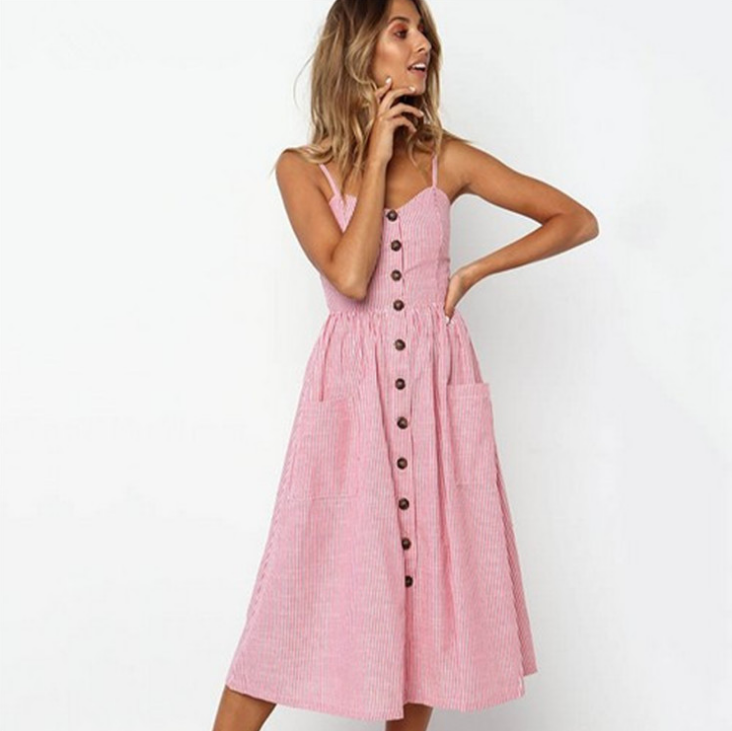 Fashion Sexy High Waist Print Sling Dress