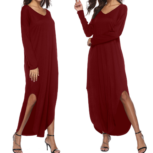 Loose Long Sleeve Maxi Dress
