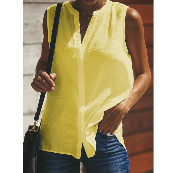 Sleeveless Single-Breasted Shirt