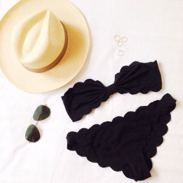 Summer Swimsuit Scallop Cut 2 Piece Bikini