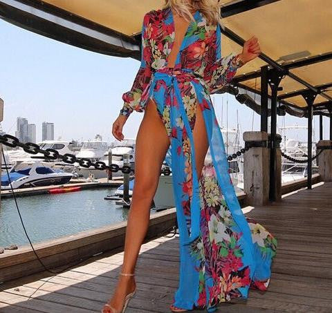 CHIFFON DEEP V BEACH DRESS