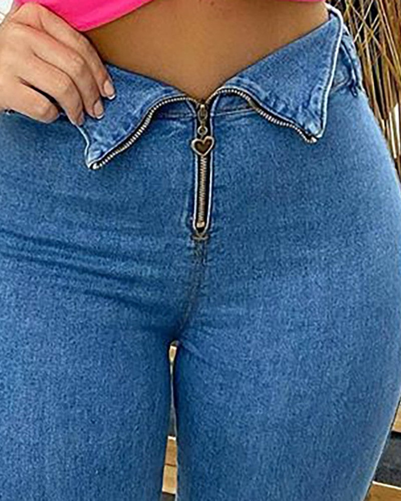 High Waist Design Jeans