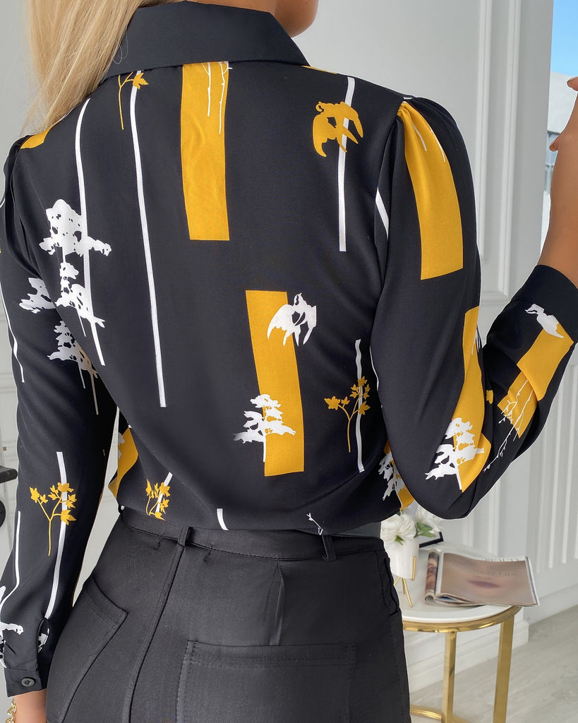 Sexy Fashion Long-Sleeved Striped Shirt