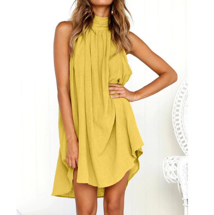 Women'S Round Neck Vest Dress