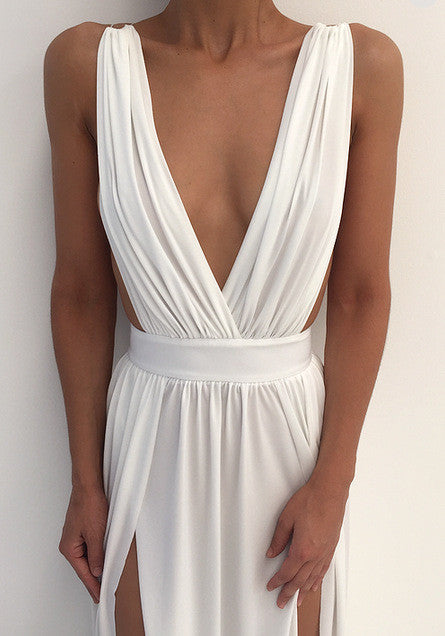 Fashion V-neck backless dress