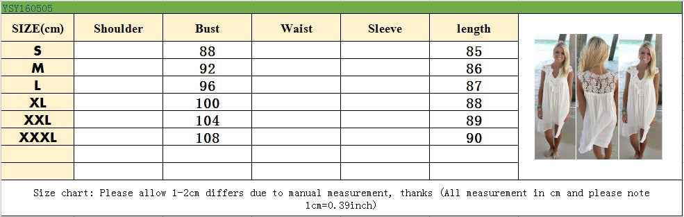 Loose Lace Stitching Chiffon Sleeveless Dress