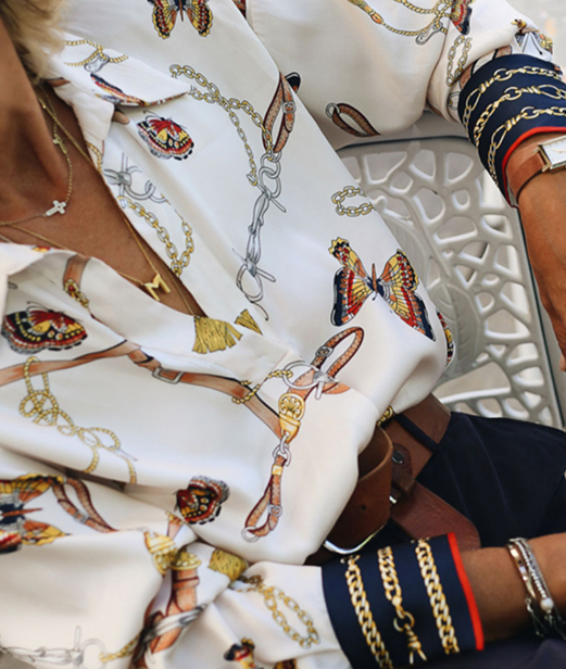 Fashion Long Sleeve Printed Shirt Top