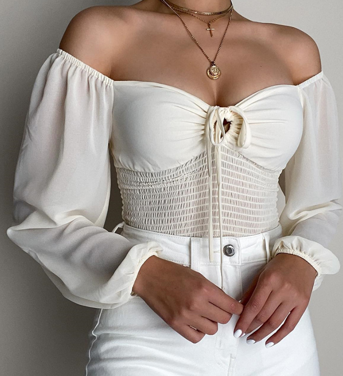 Ladies Casual Long Sleeve Sexy Shirt Top