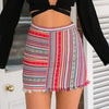 Women'S Stripe Retro Bag Hip Skirt