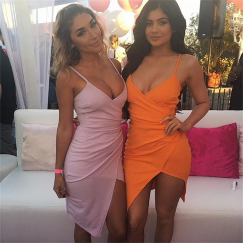 Fashion Sexy Solid Color Sling Sleeveless Dress