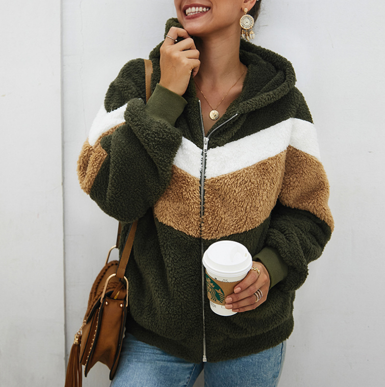 Loose Long-Sleeved Hooded Sweater Coat