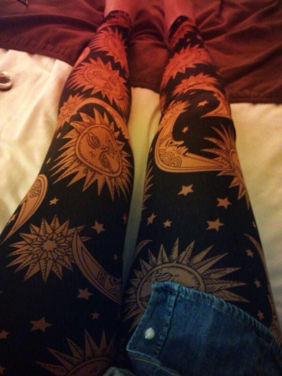 Design moon elastic force long pants