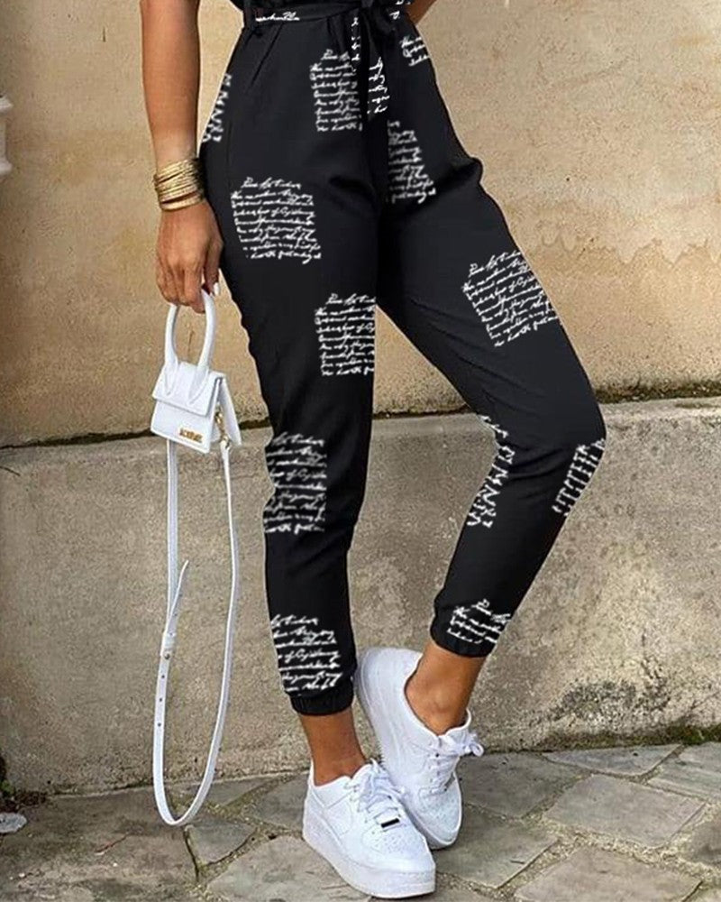 Women'S Letter Printed Jumpsuit