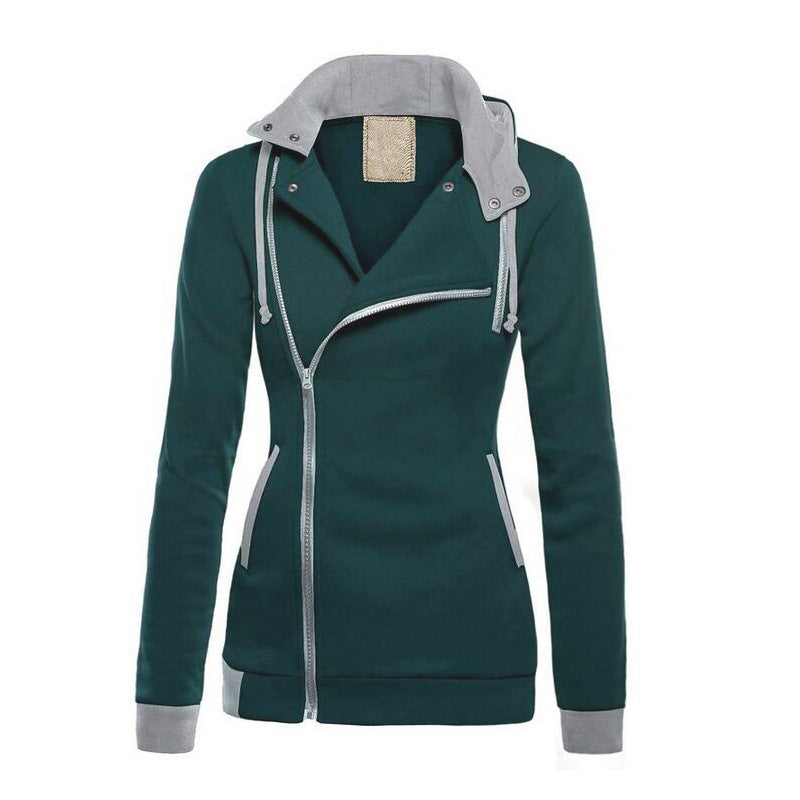 Long sleeved color hooded sweater