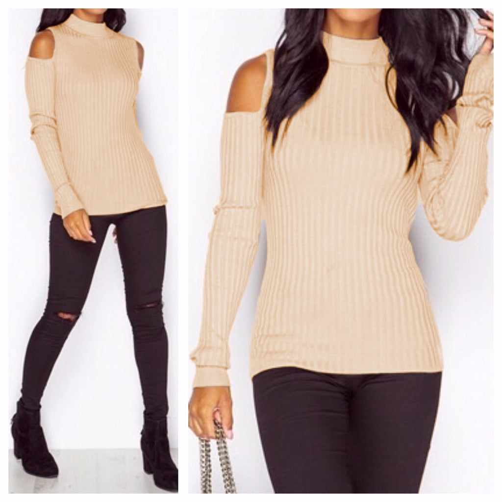 Fashion Long-Sleeved Off-Shoulder Knit Top