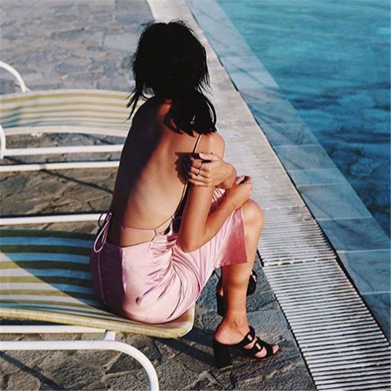 Fashion Sling Pink Dress
