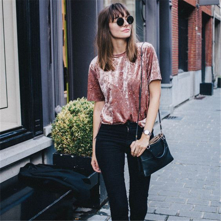 Fashion Pink Short-Sleeved T-Shirt