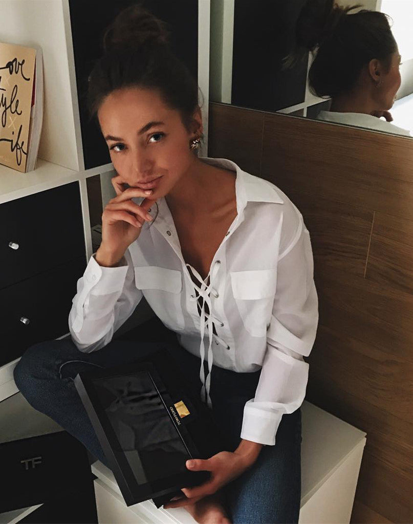 Sexy V-Neck Long-Sleeved Shirt