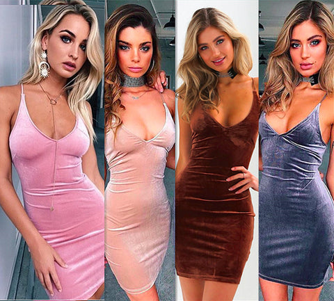 Fashion Sexy Solid Color Sling Sleeveless Dress