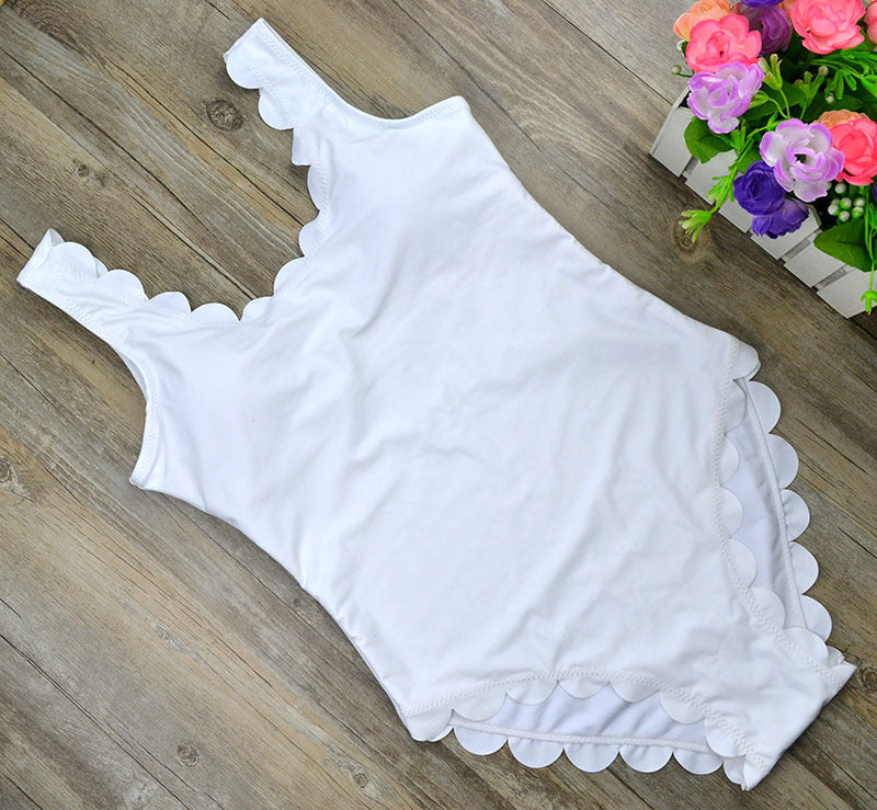 Fashion sexy hot scalloped vest type one piece bath suit Pink