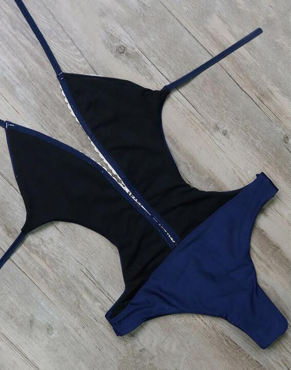 Solid Color Sexy Lace One Piece Swimwear