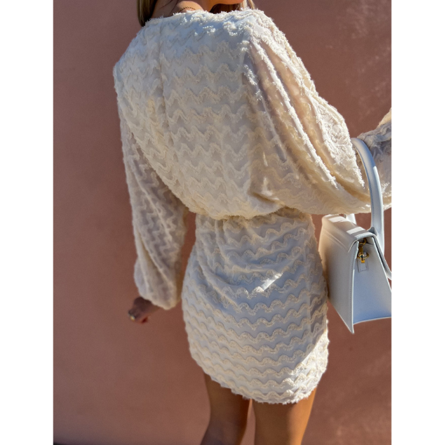 Casual Loose V-Neck Long Sleeve Dress