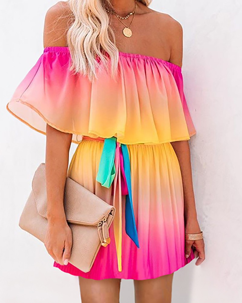 Fashion Women'S Chiffon Print Dress