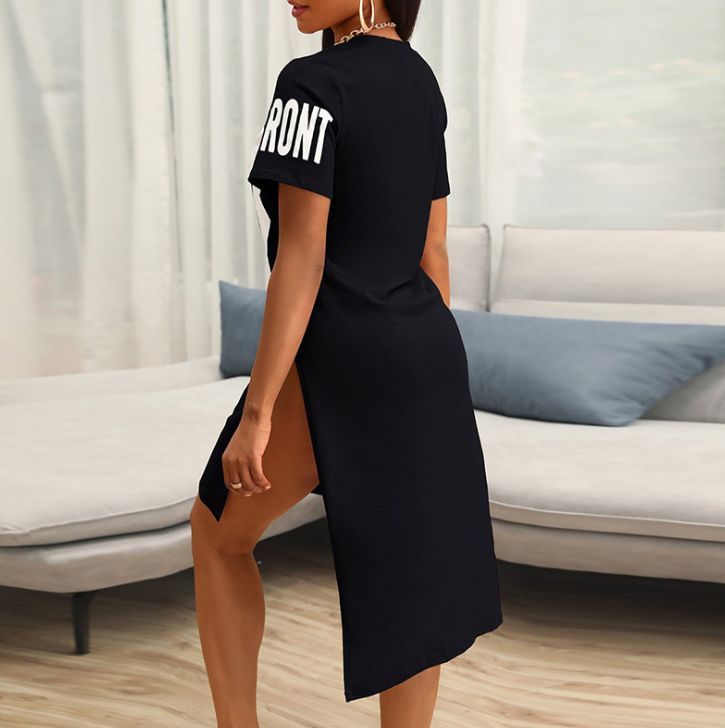 Loose Letter Short Sleeve Dress