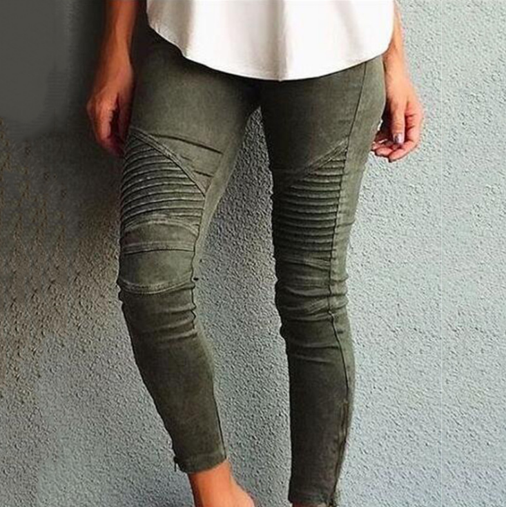 Solid color jeans Long pants