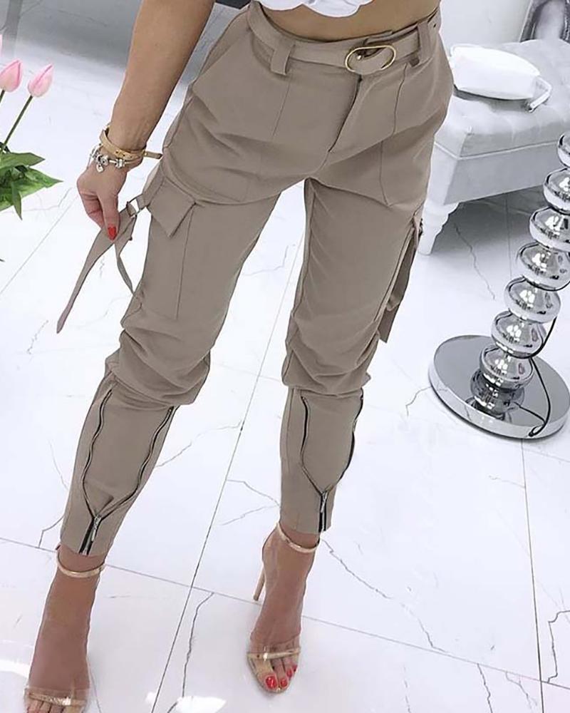 Casual Solid Color Pants