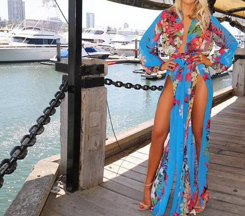 CHIFFON DEEP V BEACH DRESS