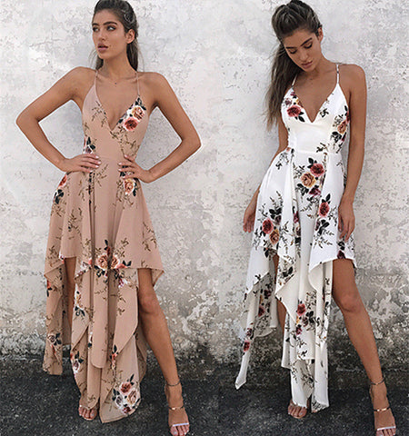 Backless Women'S Sexy Print Sleeveless Dress