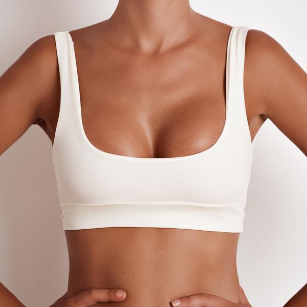 Sexy Pure color small vest short bikini top white bra