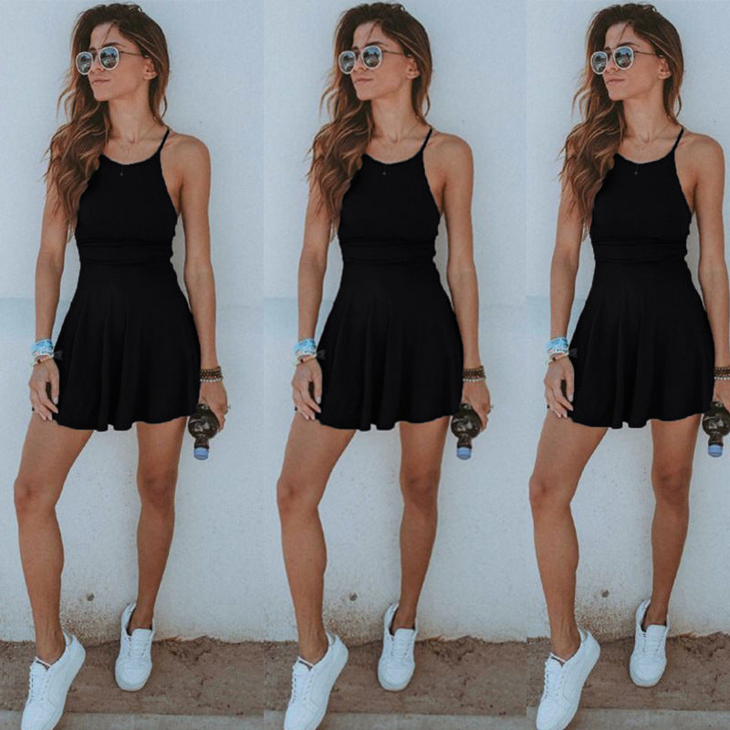 Women Summer Casual Sleeveless Evening Party Beach Dress Short Mini Dress (Gray,Black,Burgundy)