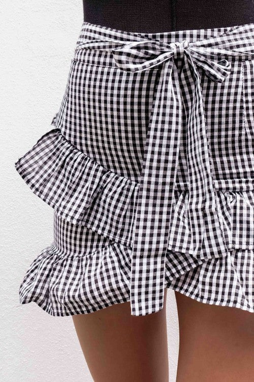 Women Sweet Irregular Plaid Skirts