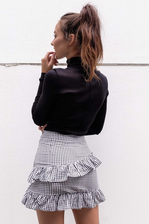 Women Sweet Irregular Plaid Skirts