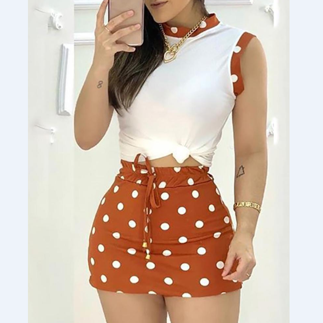 Sweet Sleeveless Two-Piece Set