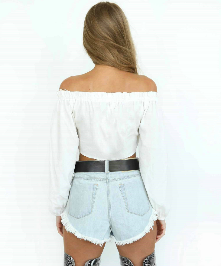Sexy Solid Color Long-Sleeved Shirt