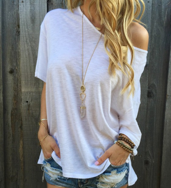 Solid Color Short-Sleeved T-Shirt