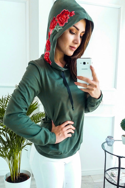Women'S Long-Sleeved Hooded Sweater