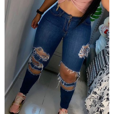 Sexy Blue Big Yards Jeans