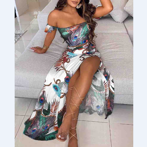 Lovely Round Neck Sleeveless Printed Piece Pants